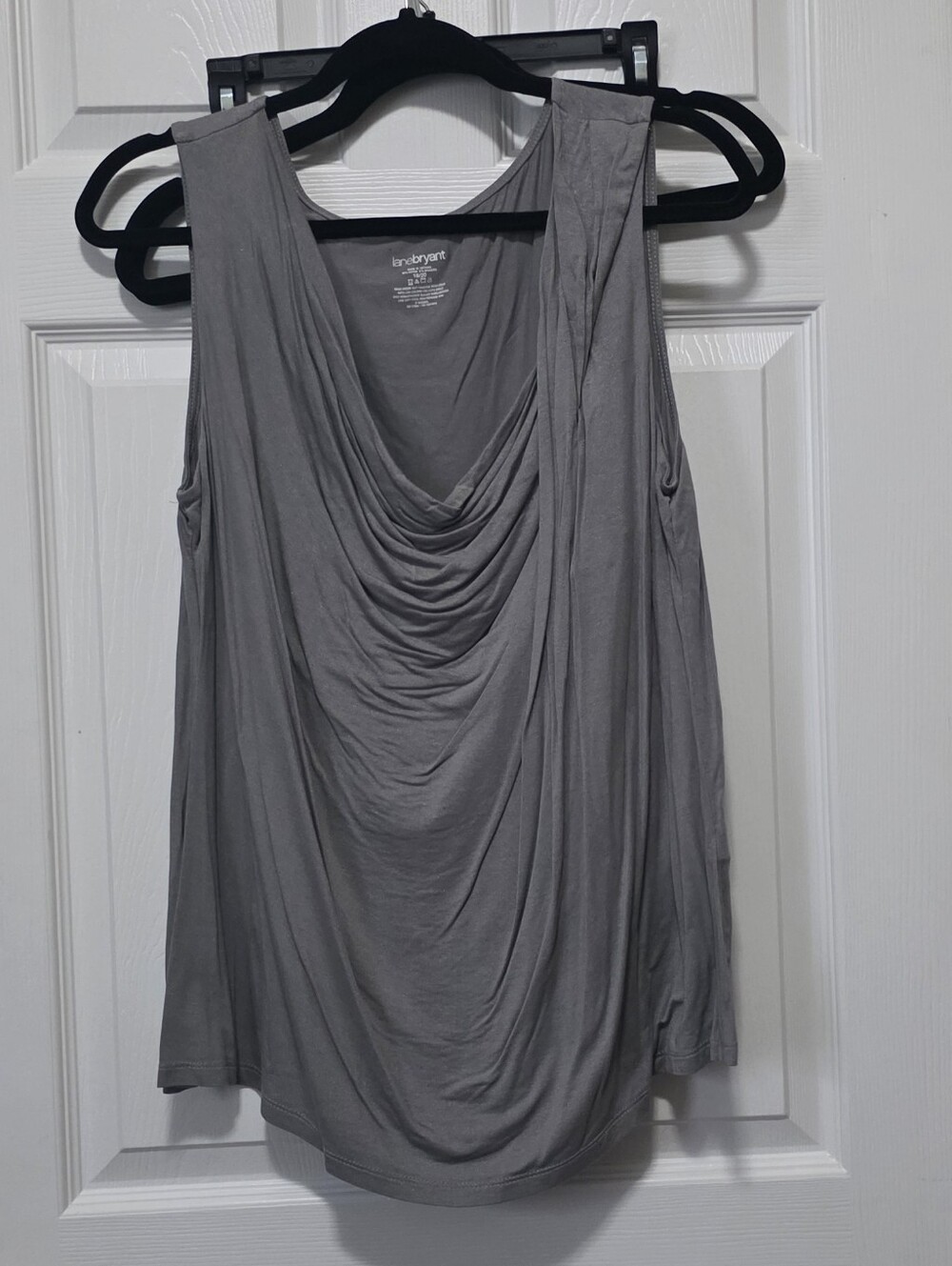 Lane Bryant Gray/Silver Draped Cowl Tank
